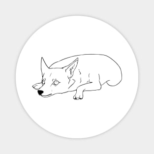 Exhausted Pup (outline) Magnet